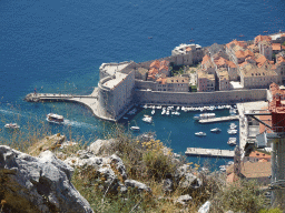 The Old Town with the Tvrdava Svetog Ivana fortress and the Old Port, viewed from the terrace of the Restaurant Panorama at Mount Srd