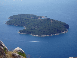 The Lokrum island, viewed from the terrace of the Restaurant Panorama at Mount Srd