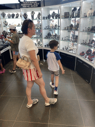 Miaomiao and Max at the shop at the upper station of the Dubrovnik Cable Car at Mount Srd