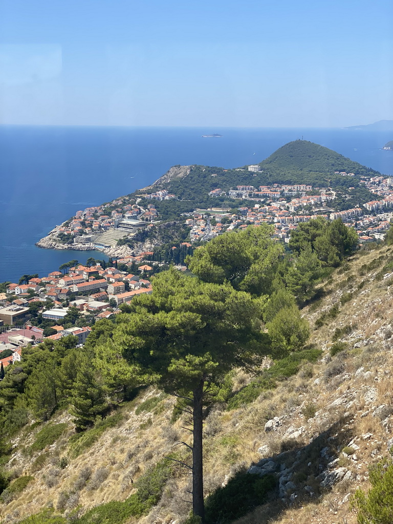 The Lapad peninsula with the Velika Petka Hill, viewed from the Dubrovnik Cable Car