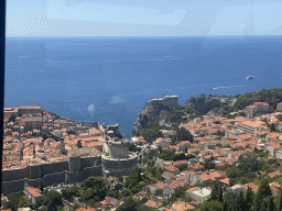 The west side of the Old Town with the Tvrdava Minceta fortress and Fort Lovrijenac, viewed from the Dubrovnik Cable Car