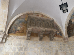 Fresco and balcony at the Franciscan Monastery