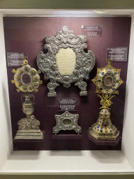 Relics at the museum at the Franciscan Monastery, with explanation