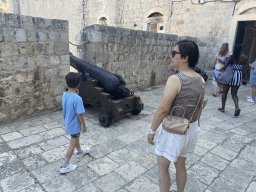 Miaomiao and Max with cannons at the eastern city walls
