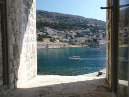 The east side of the city with the Lazareti Creative Hub of Dubrovnik and the Plaa Banje beach, viewed from the lower floor of the Maritime Museum