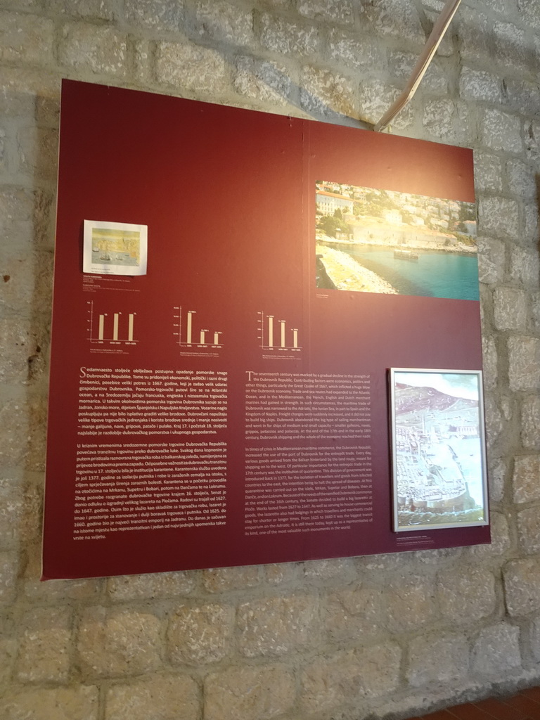 Information on the 17th century history of Dubrovnik at the lower floor of the Maritime Museum