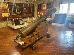 Cannon, chest, paintings and other items at the lower floor of the Maritime Museum