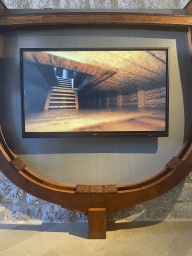 TV screen with a video on Dubrovnik ships at the upper floor of the Maritime Museum