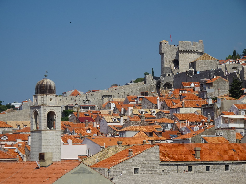 The Bell Tower and the Tvrdava Minceta fortress, viewed from the upper floor of the Maritime Museum