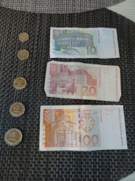 Croatian coins and banknotes at the Aquarius Tavern