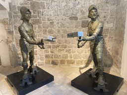 The `Bronze Jacks` statues at the lower floor of the Rector`s Palace