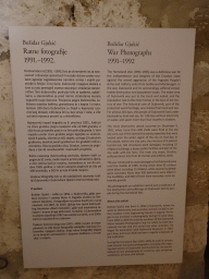 Information on the `War Photographs` exposition at the lower floor of the Rector`s Palace