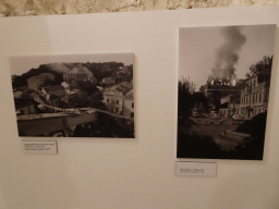 Photographs of buildings in the city center and the Hotel Imperial at the `War Photographs` exposition at the lower floor of the Rector`s Palace, with explanation