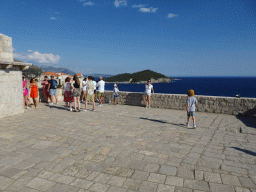 Miaomiao and Max at the second floor of Fort Lovrijenac, with a view on the Lokrum island