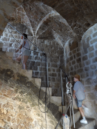 Miaomiao and Max at the staircase from the second to the third floor of Fort Lovrijenac