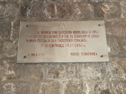 Sign at the ground floor of Fort Lovrijenac