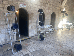 Lamps and chairs at the ground floor of Fort Lovrijenac