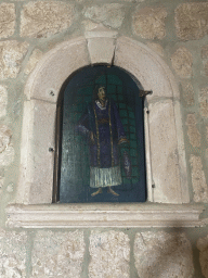 Stained glass window at the ground floor of Fort Lovrijenac