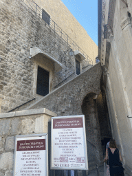 Staircase to the city walls at the west side of the Stradun street