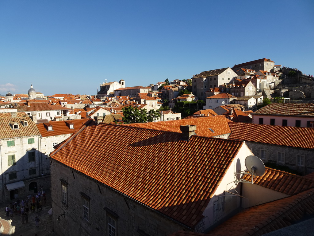 The Old Town with the Dubrovnik Cathedral and the Church of St. Ignatius, viewed from the top of the western city walls
