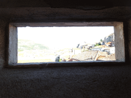 Window at the Kula Puncjela fortress, with a view on the Old Town