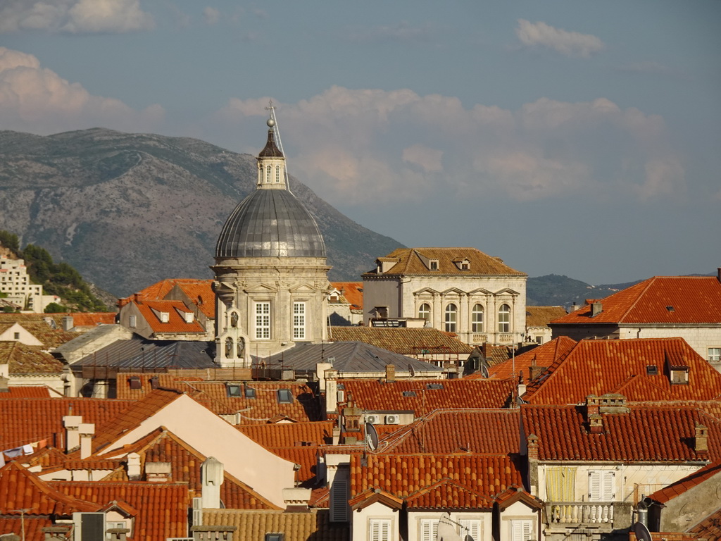 The Old Town with the Dubrovnik Cathedral, viewed from the top of the Tvrdava Bokar fortress