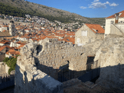 Ruins at the southwest side of the Old Town, the northern city walls, the Franciscan Church and the Bell Tower, viewed from the top of the southwestern city walls