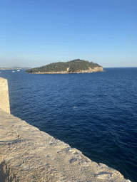 The Lokrum island, viewed from the top of the southern city walls