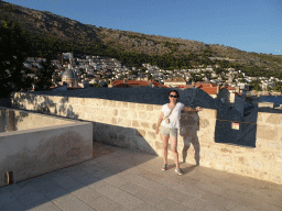 Miaomiao on top of the Kula sv. Margarita fortress, with a view on the Dubrovnik Cathedral and the east side of the city