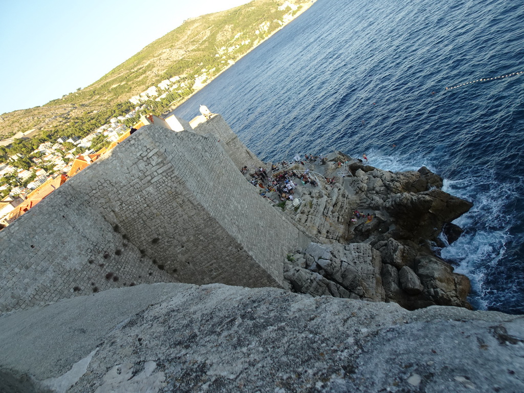 The Dubrovnik City Beach, viewed from the top of the Kula sv. Margarita fortress