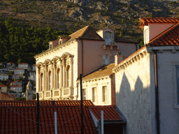 The tower of the Dominican Monastery and other buildings at the Old Town, viewed from the top of the Kula sv. Stjepan fortress