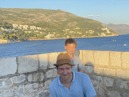 Tim and Max on top of the Kula sv. Stjepan fortress, with a view on the east side of the city