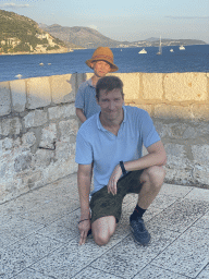 Tim and Max on top of the Kula sv. Stjepan fortress, with a view on the east side of the city