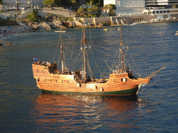 Old ship and the east side of the city with the Plaa Banje beach, viewed from the top of the Tvrdava Svetog Ivana fortress