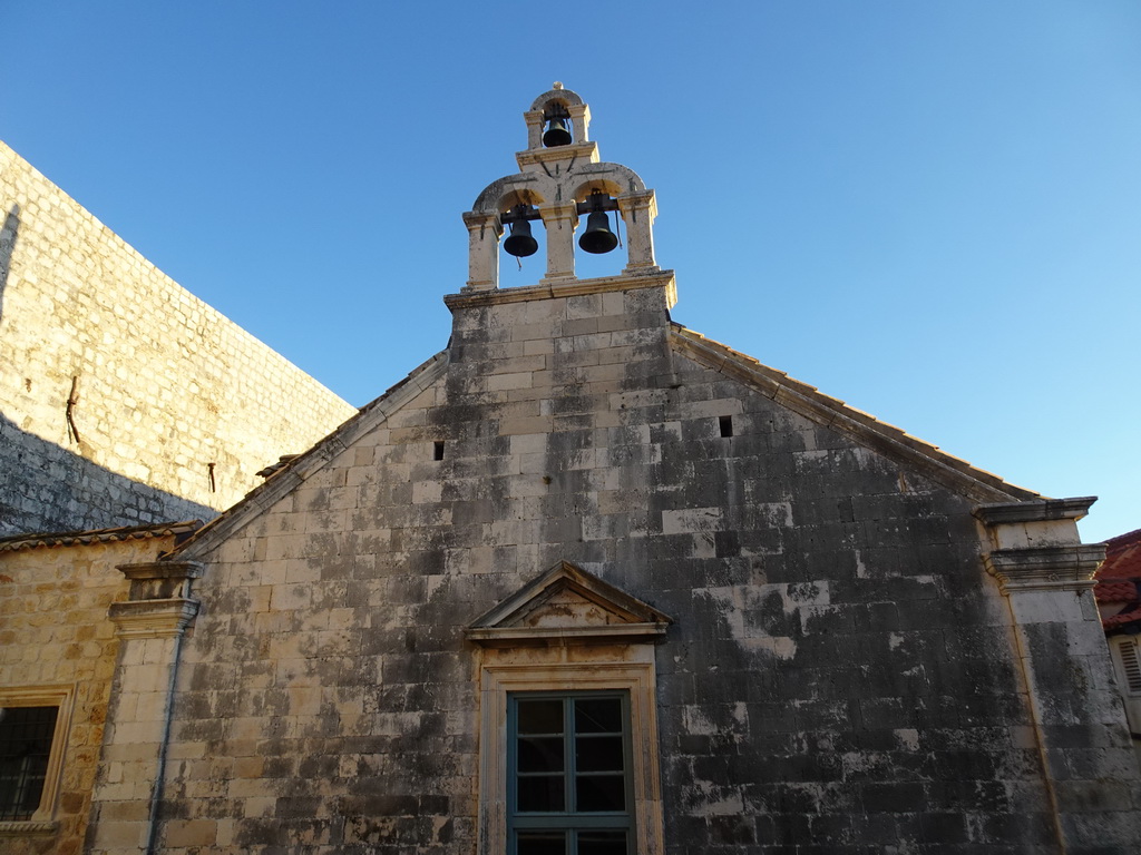 Facade of the Church of St. Carmen, viewed from the staircase from the Tvrdava Svetog Ivana fortress