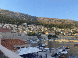 The Old Port, the Dominican Monastery, the Revelin Fortress and the east side of the city with the Lazareti Creative Hub of Dubrovnik, the Plaa Banje beach and the Hotel Excelsior, viewed from the eastern city walls