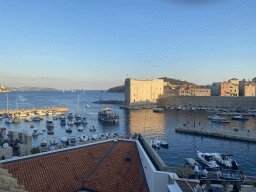 The Old Port, the Tvrdava Svetog Ivana fortress and the Lokrum island, viewed from the top of the northeastern city walls