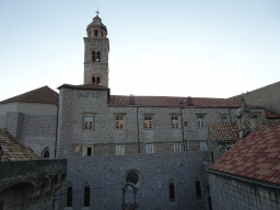 The east side and tower of the Dominican Monastery and Mount Srd, viewed from the top of the northeastern city walls