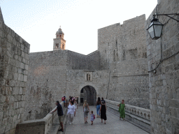 The Revelin Bridge, the northeastern city walls and the tower of the Dominican Monastery