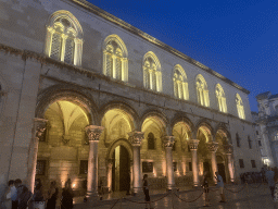 Front of the Rector`s Palace at the Ulica Pred Dvorom street, by night