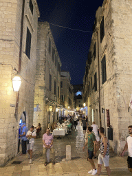 The iroka Ulica street, viewed from the Stradun street, by night