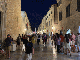 Guards at the Stradun street and the Bell Tower, by night