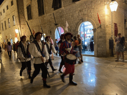 Guards at the Stradun street, by night