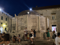 The Large Onofrio Fountain at the west side of the Stradun street, by night