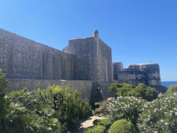 The western city walls with the Kula Puncjela fortress and the Tvrdava Bokar fortress, viewed from the Ulica Vrata od Pila street