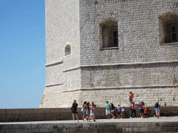 The Porporela Pier and the Tvrdava Svetog Ivana fortress, viewed from the ferry to the Lokrum island