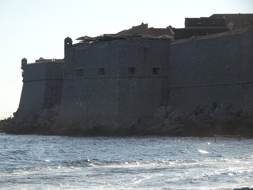 The Kula sv. Stjepan fortress and the Kula sv. Spasitelj fortress, viewed from the ferry from the Lokrum island