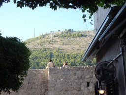 the eastern city walls and Mount Srd, viewed from the Aquarius Tavern