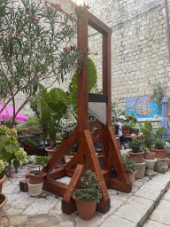 Guillotine at the garden next to the Church of St. Carmen