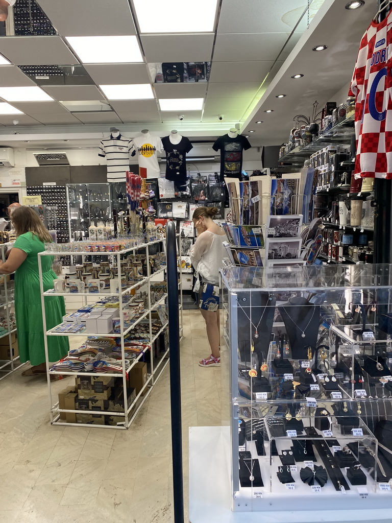 Interior of a souvenir shop at the Stradun street